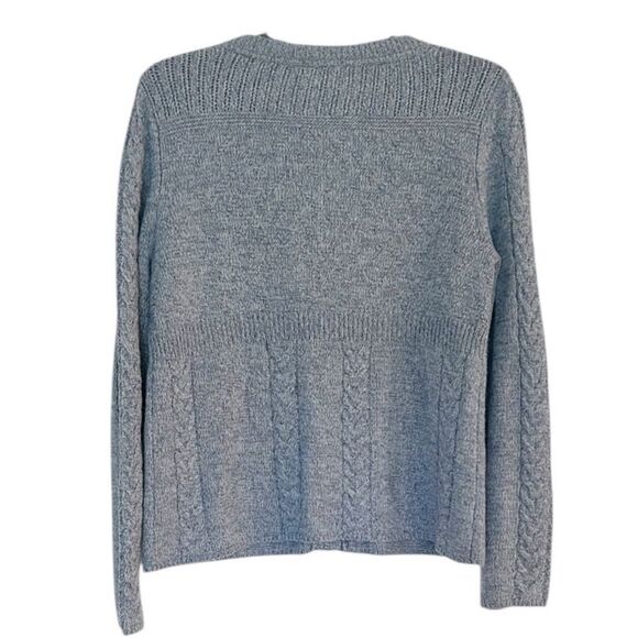 Sundance Cobalt Blue Wool Alpaca Lightweight Cardigan Sweater Medium Petite - Picture 2 of 7